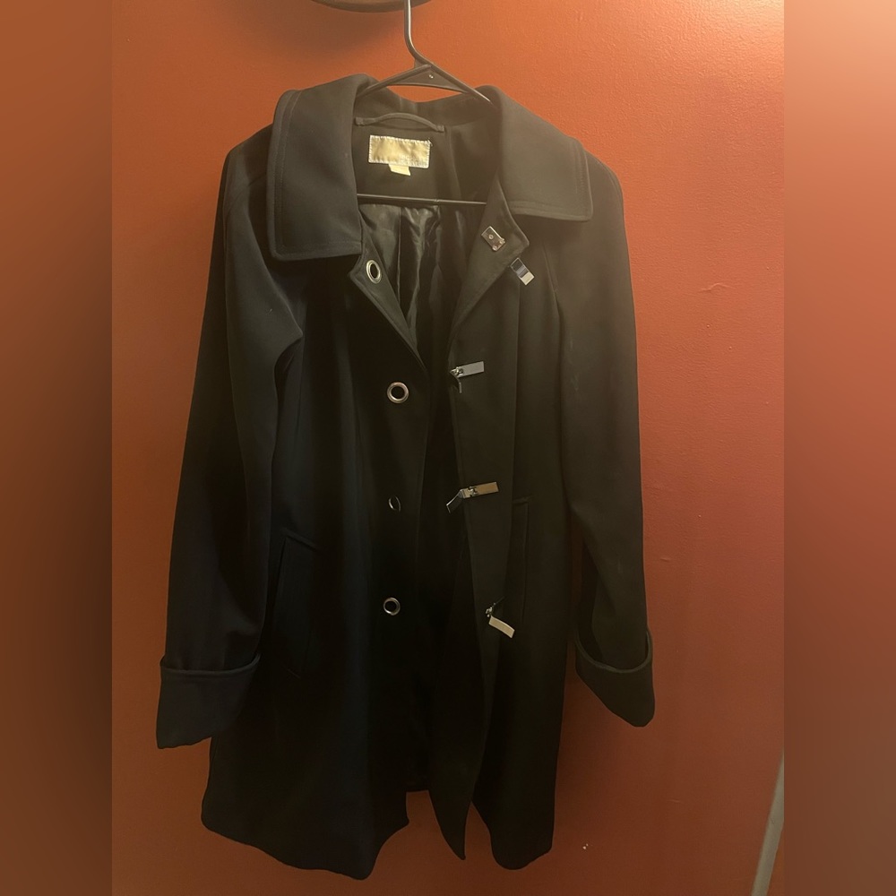 𝅺Michael Kors Women Trench Rain Coat- Size XL Color Black